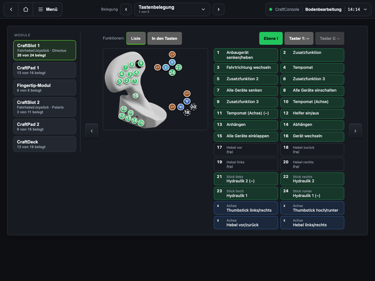 ControlHub: Tastenbelegung mit Modulbild
